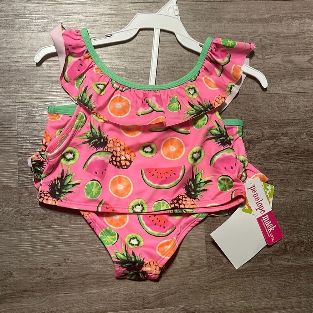 Penelope Mack Fruit Print Ruffle swimsuit